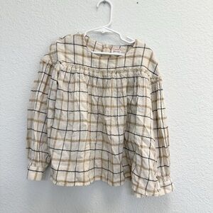 Morley Checkered Blouse in Cream and Black